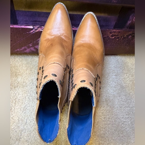 Dingo Tan Ankle Boots with Studded Detailing - Picture 5 of 7